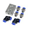 Primefit Air Push to Connect Splitter/Manifold Block Assembly with 6 Fittings PCKIT6